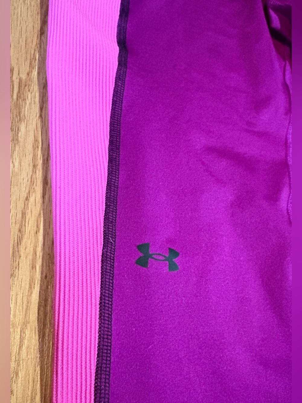 Under Armor Purple and Pink Performance Leggings - Picture 3 of 6